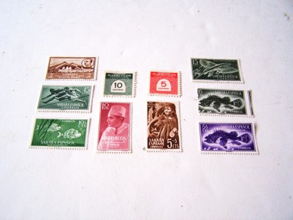 Spainish Territories Postage Stamps Used and Unused Set of 10