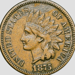 1875 Indian Head Cent, Circulated Great Date, Excellent Coin, Insured, Refundable. Genuine