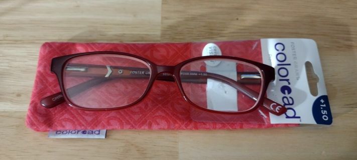 ❤❤❤️BRAND NEW PAIR OF "FOSTER GRANT" COLOREAD GLASSES WITH EYE GLASS HOLDER/POUCH ❤❤❤