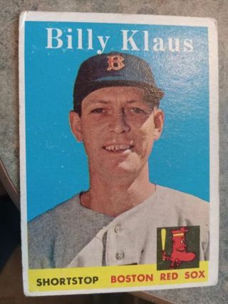 1958 T.C.G. BILLY KLAUS BOSTON RED SOX BASEBALL CARD# 89