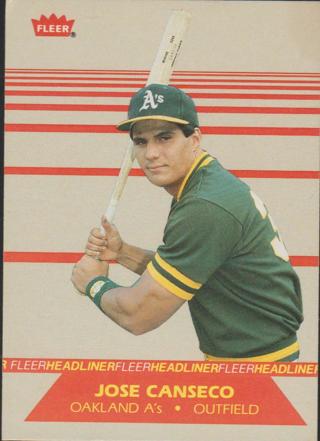 1987 Fleer Headliner Jose Canseco #2