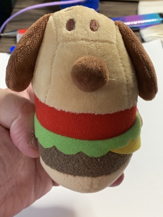 SNOOPY HAMBURGER PLUSH WITH KEYCHAIN~NEW IN PLASTIC~FREE SHIPPING!