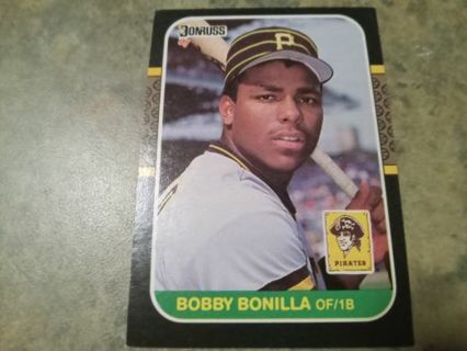 1987 DONRUSS BOBBY BONILLA PITTSBURGH PIRATES BASEBALL CARD# 558
