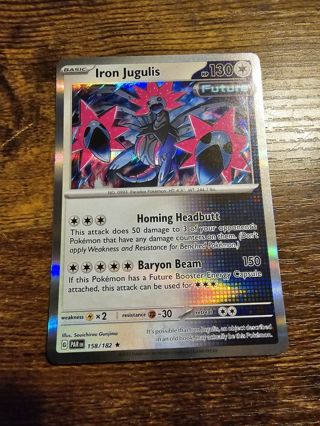 Pokemon Iron Jugulis holo rare card 158/182