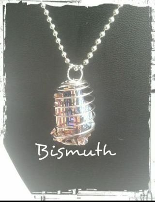 Bismuth Crystal In Spirl Cage B-14