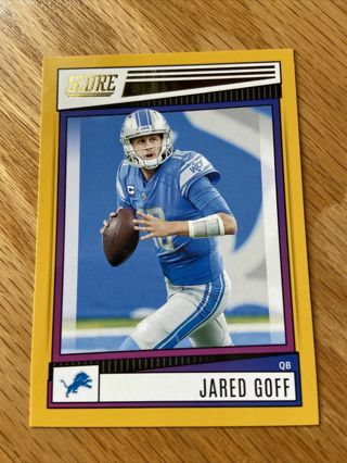 2022 Score Gold Parallel JARED GOFF Football Card 87 Detroit Lions