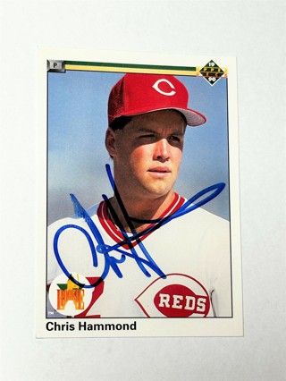 1990 Upper Deck Chris Hammond #52 Authentic Autographed Card Cincinnati Reds