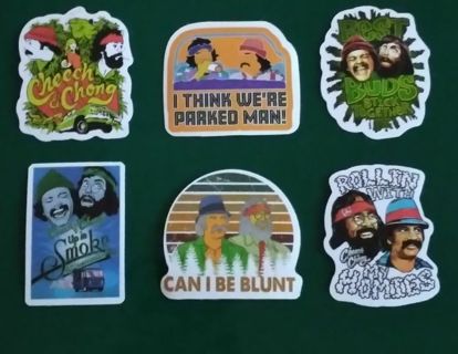 6 - "CHEECH & CHONG" STICKERS!!