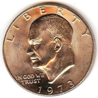 1973 (D) Eisenhower Dollar Circulated