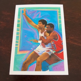 1990-91 NBA Hoops - [Base] #368 Art Card Team Checklist - Rony Seikaly