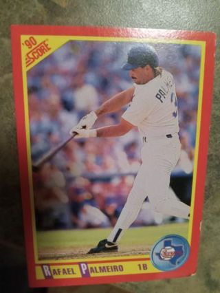 1990 SCORE RAFAEL PALMEIRO TEXAS RANGERS BASEBALL CARD# 405