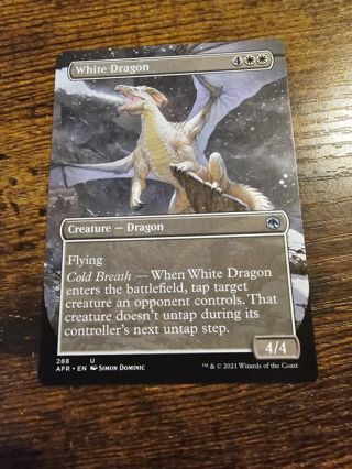Magic the gathering mtg White Dragon Forgotten Realms borderless