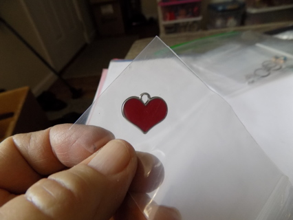 Red enamel heart charm