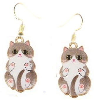 GP ENAMEL KITTY EARRINGS STYLE 2 (PLEASE READ DESCRIPTION)