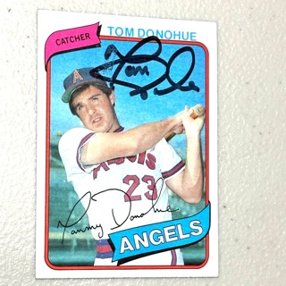 Autographed 1980 Topps #454 Tom Donohue RC Angels