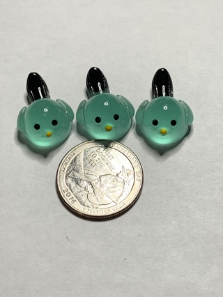 BIRDS~#5~TEAL~SET OF 3~GLOW IN THE DARK~FREE SHIPPING!