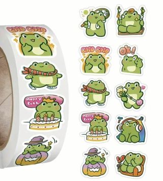 ↗️⭕(10) 1" FROG STICKERS!!⭕(SET 2 of 4)⭕
