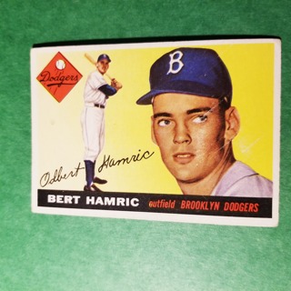 1955 - TOPPS BASEBALL CARD NO. 199 - BER5 HAMRIC - DODGERS - BV= $60