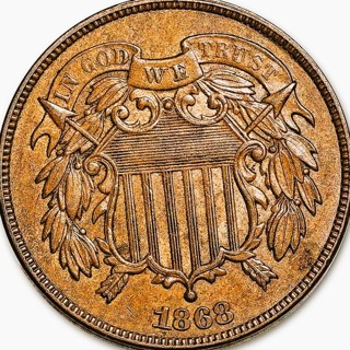 1868 2 cent, Used, Collectors Pride, Great Date, Genuine, Refundable, Insured 