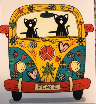 Peace VW van - 3 x 4” MAGNET - GIN ONLY