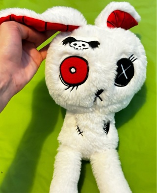 emo rare exclusive hottopic spencers bunny red n white 