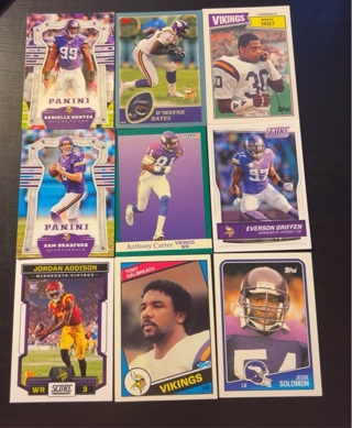 9 Minnesota Vikings football cards 