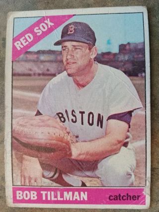 1966 TOPPS B9B TILLMAN BOSTON RED SOX BASEBALL CARD