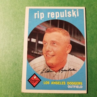 1959 - TOPPS BASEBALL CARD NO. 195 - RIP REPULSKI - DODGERS - SHARP