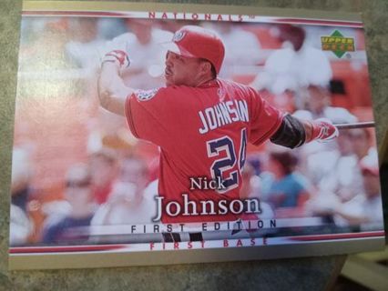 2007 UPPER DECK 1ST EDITION NICK JOHNSON WASHINGTON NATIONALS BASEBALL CARD# 294