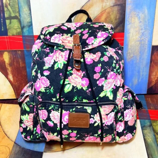 VICTORIA'S SECRET x PINK UNIVERSITY BACKPACK ROSE FLORAL CANVAS BAG