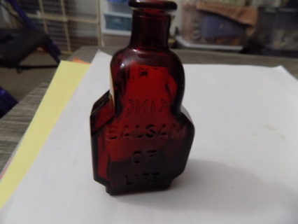 Vintage red glass Wheaton bottle balsam of life miniture