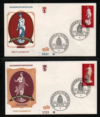 2 numbered FDC Germany - 29.10.1974 Lady 2+3