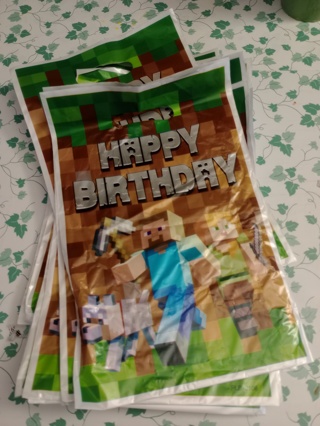 Happy Birthday Minecraft goodie bags 