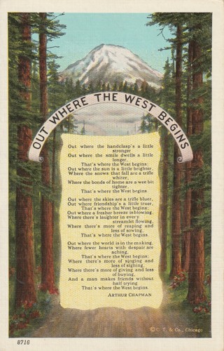 Vintage Unused Postcard: Out Where the West Begins