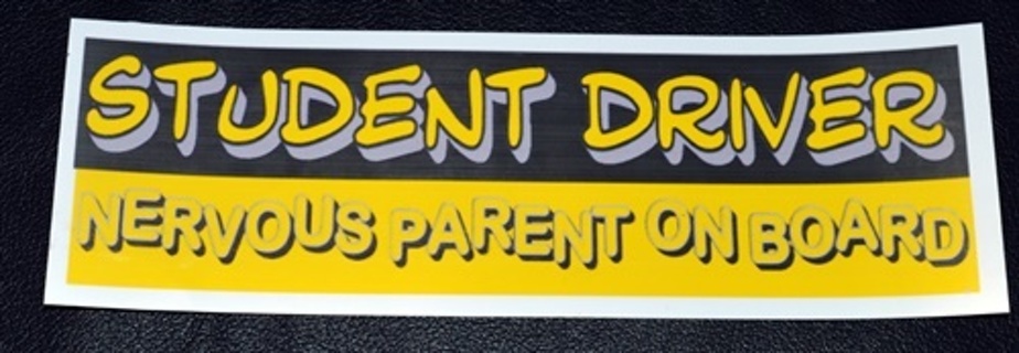 Bumper Sticker  "STUDENT DRIVER NERVOUS PARENT ONBOARD""