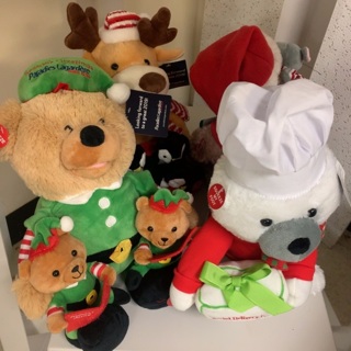 Lot of Christmas Stuffed Animals 