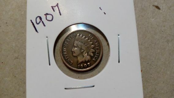 1907-VF. INDIAN HEAD PENNY... HIGH BIDDER WINS