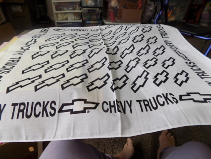 21 inch white square Chevy Trucks Bandana # 11