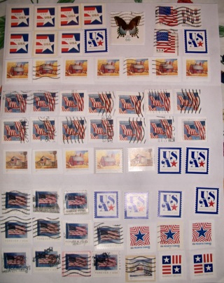 Lot of 62 Used USA Postage Stamps