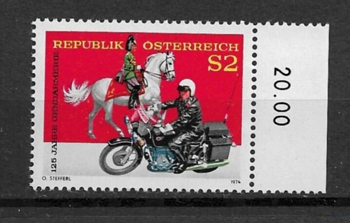 1974 Austria Sc993 125th Anniversary of Austrian Gendarmery MNH 