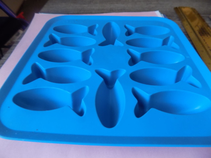 blue silicone Christian fish chocolate mold