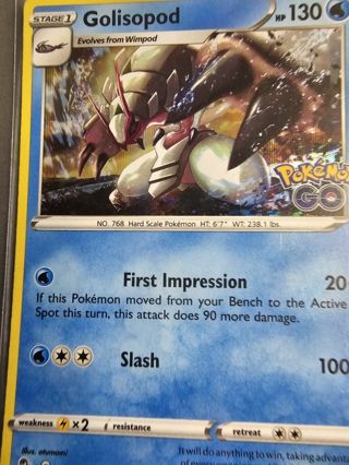 Pokemon Golisopod 026/078 holo rare card