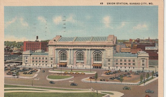 Vintage Used Postcard: 1943 Union Station, Kansas City, MO