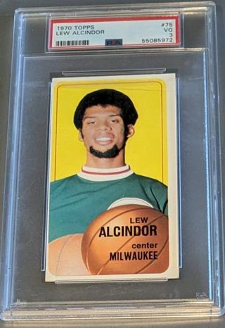 1970 LEW ALCINDOR (KAREEM ABDUL JABBAR) PSA GRADED VERY GOOD