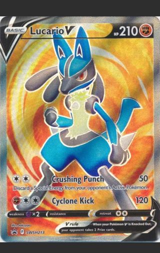 NM Ultra Rare Lucario V Textured Full Art Pokemon card TCG SWSH