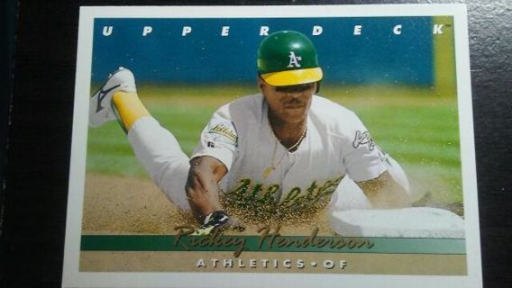 1992 UPPER DECK RICKEY HENDERSON OAKLAND ATHLETICS BASEBALL CARD# 136