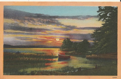 Vintage Unused Postcard: Sunset Waters