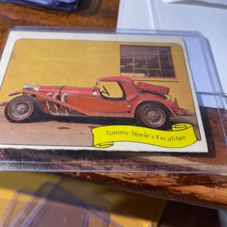 1975 fleer kustom cars tommy steele’s Excalibur sticker 