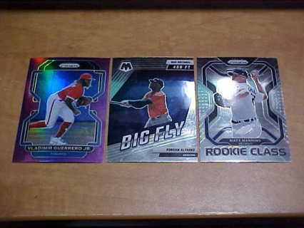 (3) Assorted 2022 Prizm Baseball Cards, Mint Condition