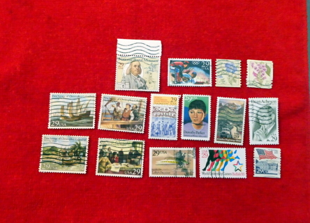 15 - Different 29c U.S. Postage Stamps. 